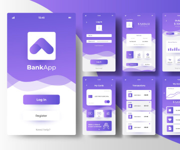 banking app interface concept